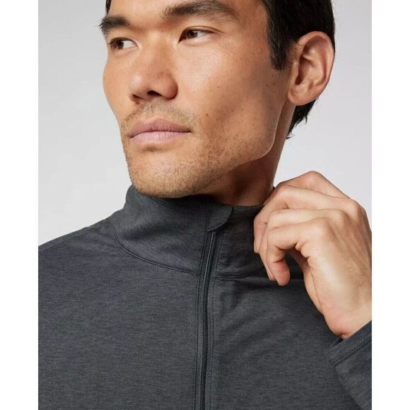 NWOT Mens Vuori Ease Performance Half Zip Performance Pullover Slim Charcoal S - Picture 2 of 6